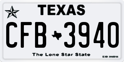 TX license plate CFB3940
