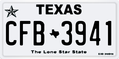 TX license plate CFB3941