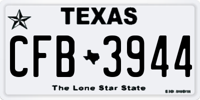 TX license plate CFB3944