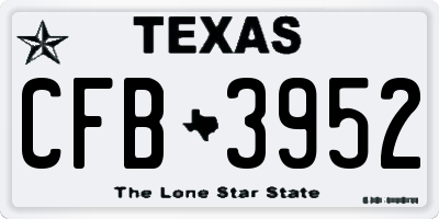 TX license plate CFB3952