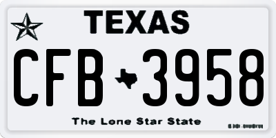 TX license plate CFB3958