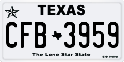 TX license plate CFB3959