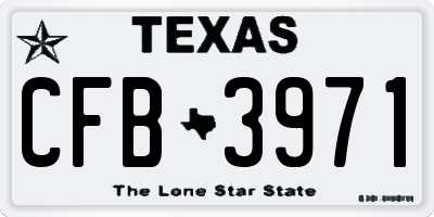 TX license plate CFB3971