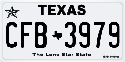 TX license plate CFB3979