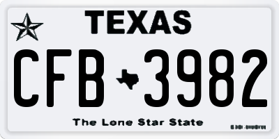 TX license plate CFB3982