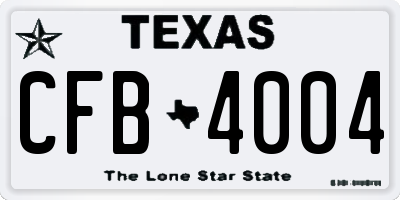 TX license plate CFB4004