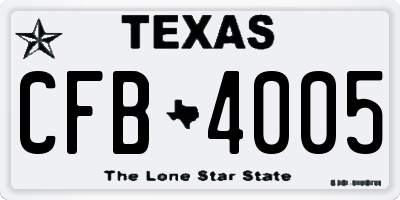 TX license plate CFB4005