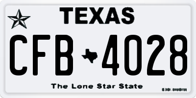 TX license plate CFB4028