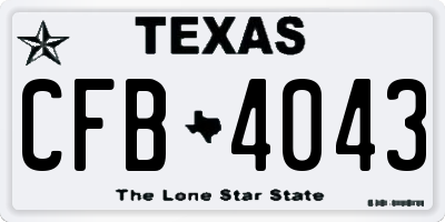 TX license plate CFB4043