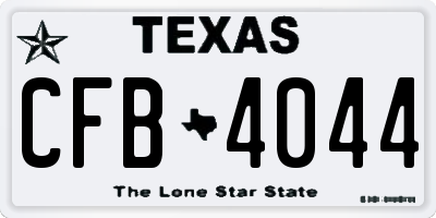 TX license plate CFB4044