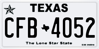 TX license plate CFB4052