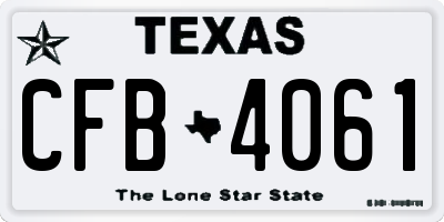 TX license plate CFB4061