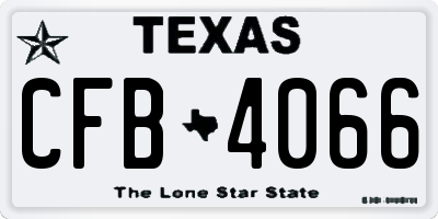 TX license plate CFB4066