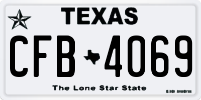 TX license plate CFB4069