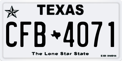 TX license plate CFB4071