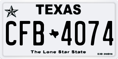 TX license plate CFB4074