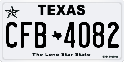 TX license plate CFB4082