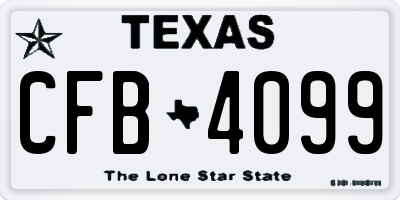TX license plate CFB4099