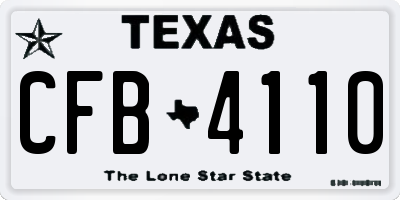 TX license plate CFB4110
