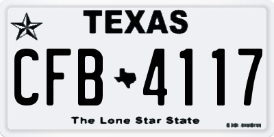 TX license plate CFB4117