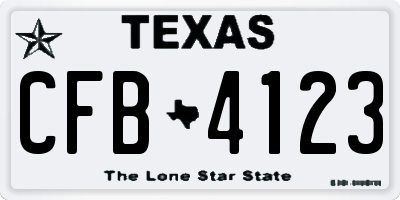 TX license plate CFB4123