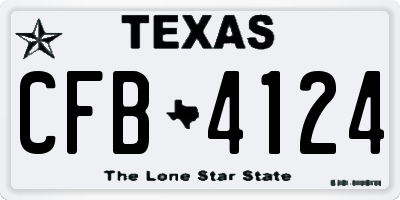 TX license plate CFB4124