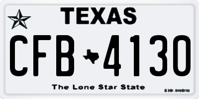 TX license plate CFB4130