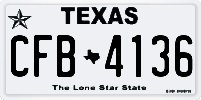 TX license plate CFB4136