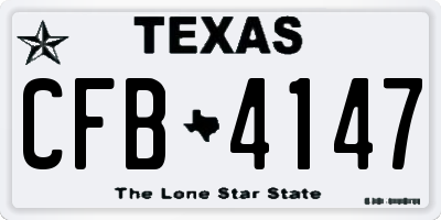 TX license plate CFB4147