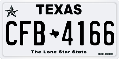 TX license plate CFB4166