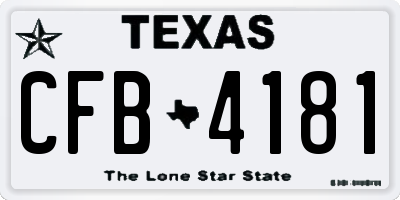 TX license plate CFB4181