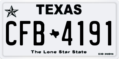 TX license plate CFB4191