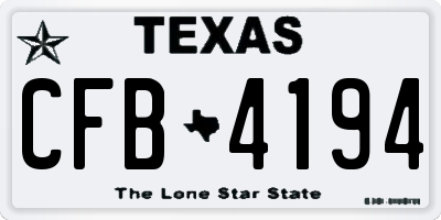 TX license plate CFB4194