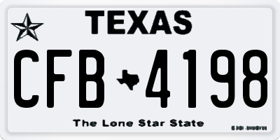 TX license plate CFB4198