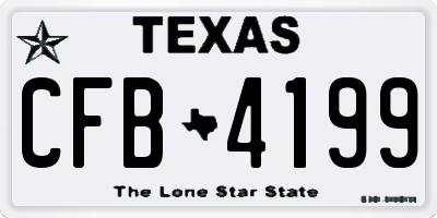 TX license plate CFB4199