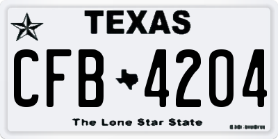 TX license plate CFB4204