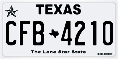 TX license plate CFB4210