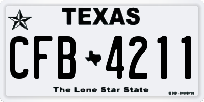 TX license plate CFB4211