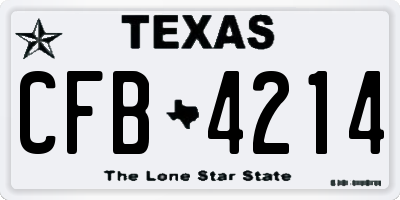 TX license plate CFB4214