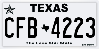 TX license plate CFB4223