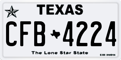 TX license plate CFB4224