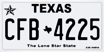 TX license plate CFB4225