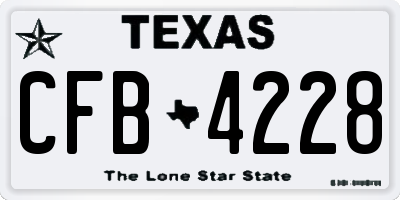 TX license plate CFB4228