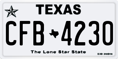 TX license plate CFB4230