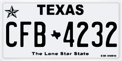 TX license plate CFB4232