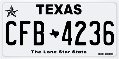 TX license plate CFB4236