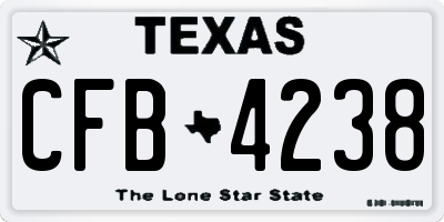 TX license plate CFB4238
