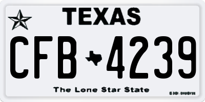 TX license plate CFB4239