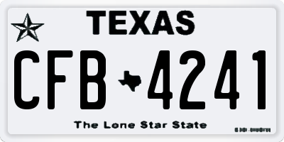 TX license plate CFB4241