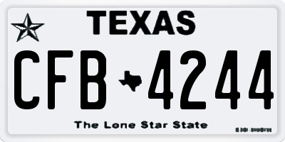 TX license plate CFB4244